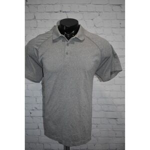 Fabletics Polo Mens XL Gray Nylon Polyester Raglan Athletic Performance Shirt
